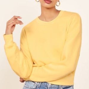 Reformation Hunter Sweatshirt size small in yellow